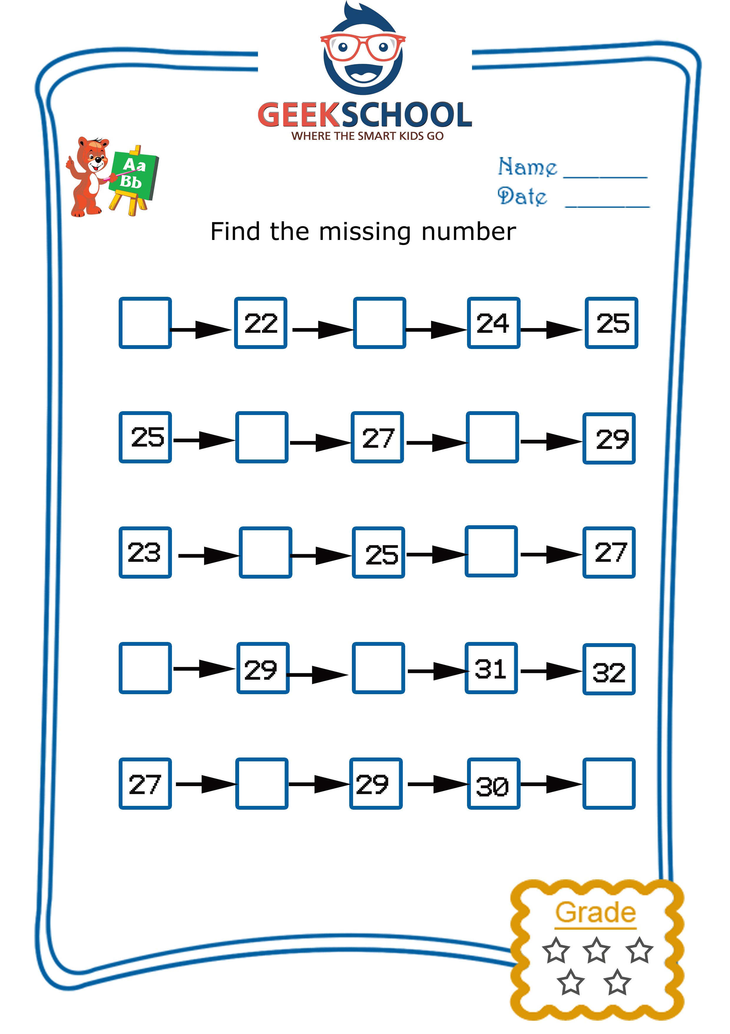 Finding A Formula For A Sequence Of Numbers Worksheet